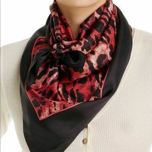 ALL SAINTS animal print silk square scarf